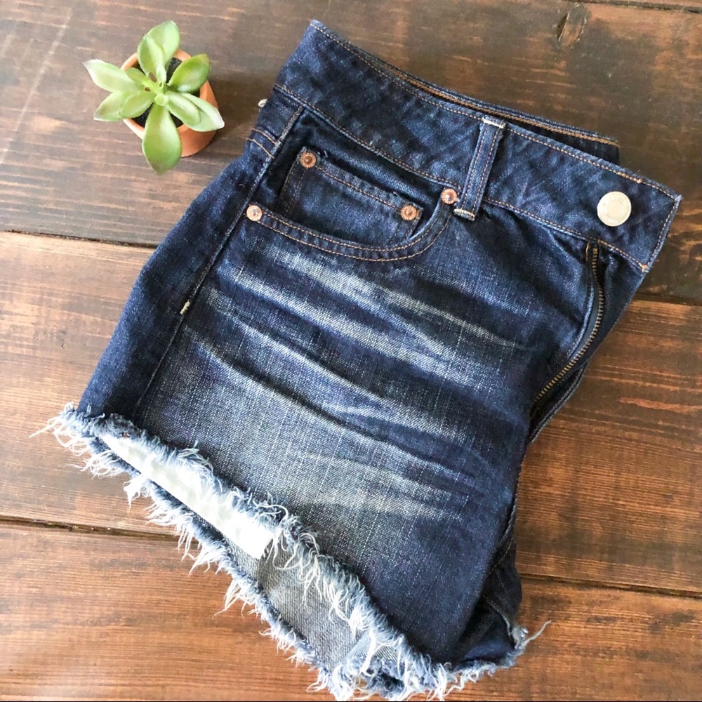 American Eagle High Waisted Distressed Denim Short